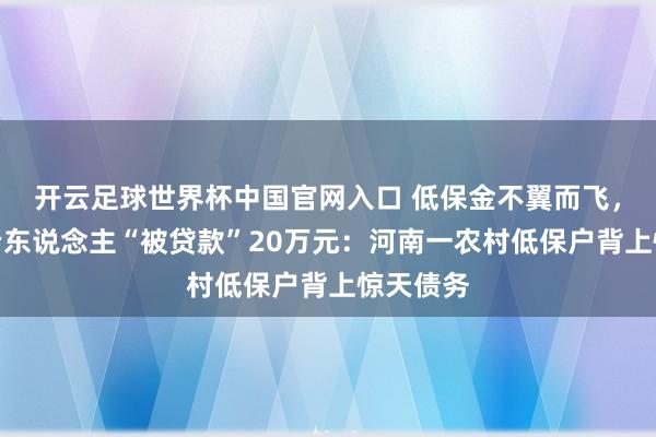 开云足球世界杯中国官网入口 低保金不翼而飞，不识数老东说念主“被贷款”20万元：河南一农村低保户背上惊天债务