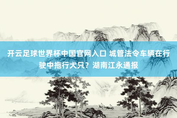开云足球世界杯中国官网入口 城管法令车辆在行驶中拖行犬只？湖南江永通报