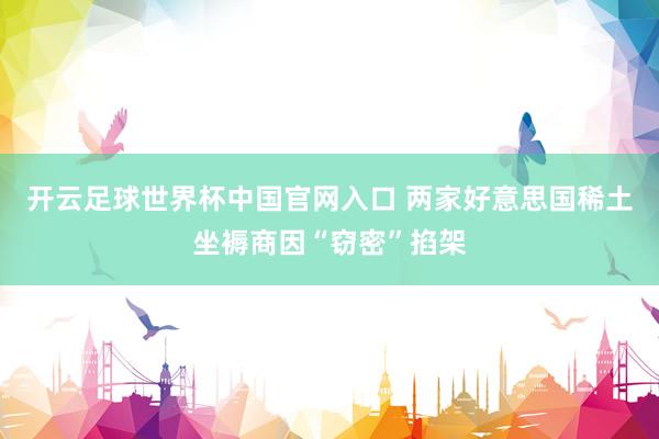 开云足球世界杯中国官网入口 两家好意思国稀土坐褥商因“窃密”掐架