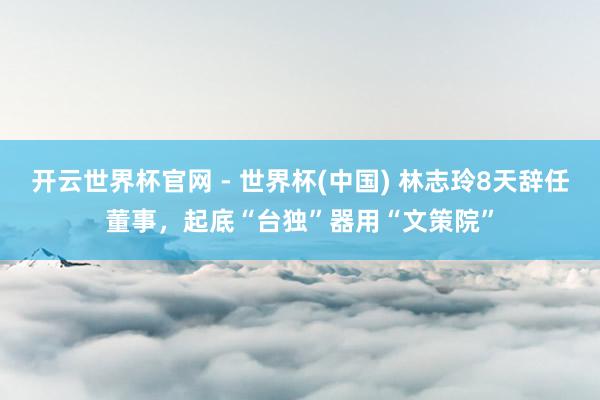 开云世界杯官网 - 世界杯(中国) 林志玲8天辞任董事，起底“台独”器用“文策院”