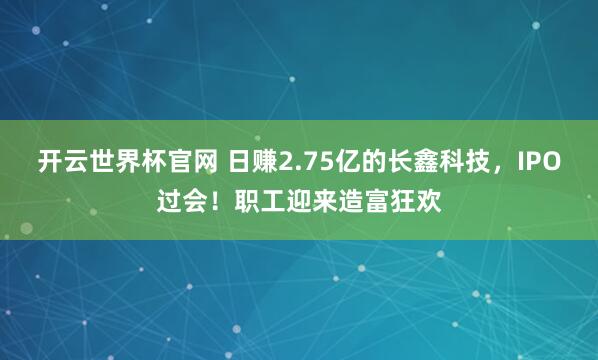 开云世界杯官网 日赚2.75亿的长鑫科技，IPO过会！职工迎来造富狂欢