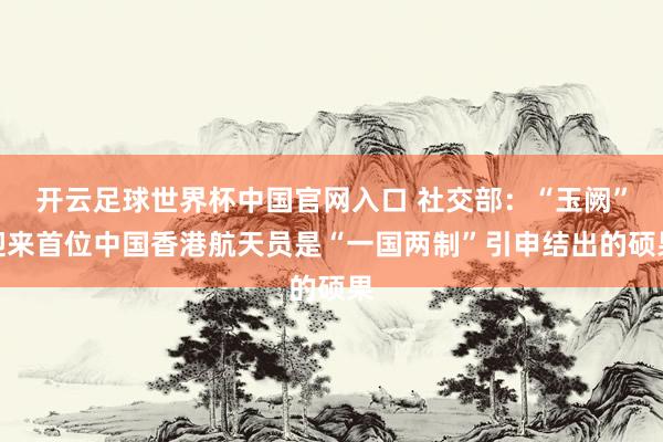 开云足球世界杯中国官网入口 社交部：“玉阙”迎来首位中国香港航天员是“一国两制”引申结出的硕果