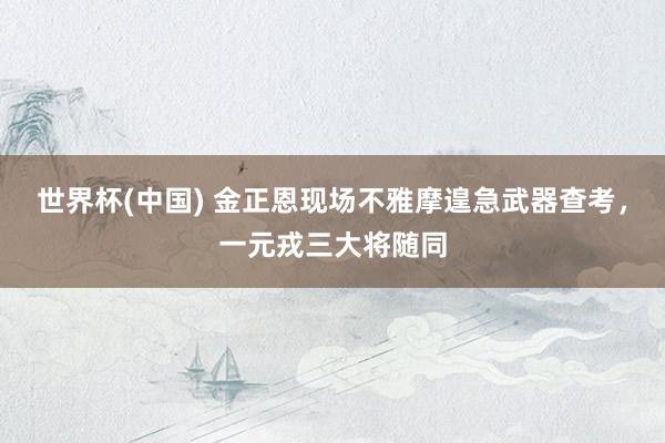 世界杯(中国) 金正恩现场不雅摩遑急武器查考，一元戎三大将随同