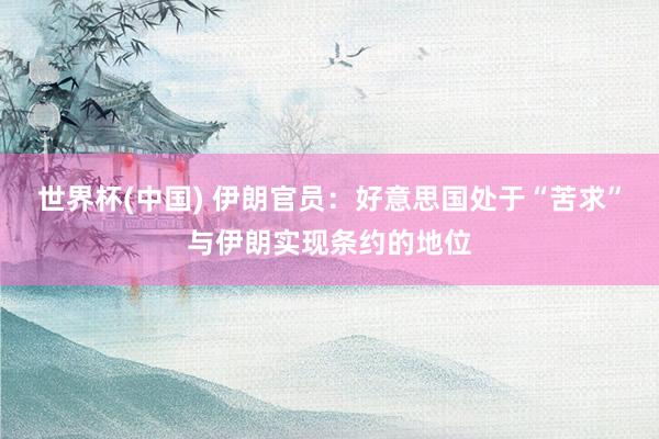 世界杯(中国) 伊朗官员：好意思国处于“苦求”与伊朗实现条约的地位