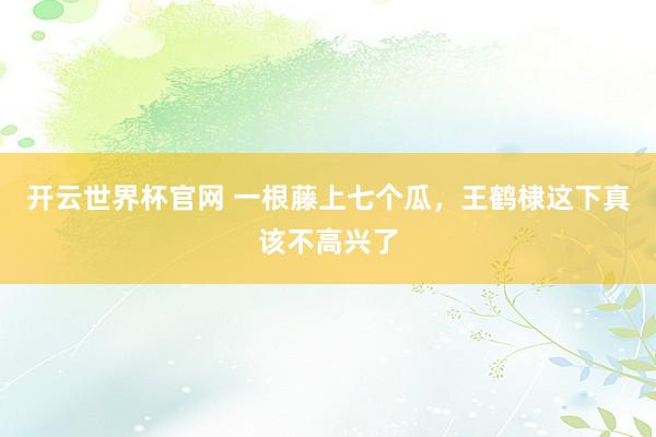 开云世界杯官网 一根藤上七个瓜，王鹤棣这下真该不高兴了