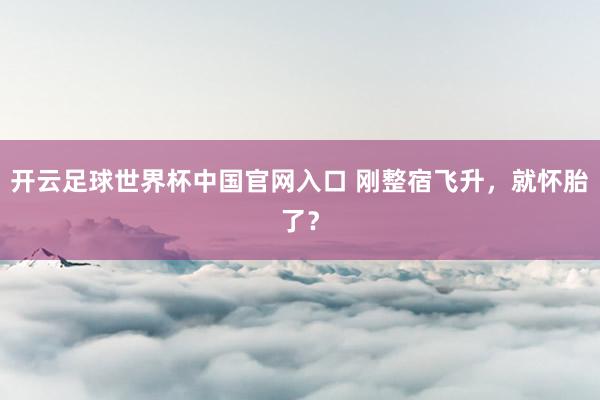 开云足球世界杯中国官网入口 刚整宿飞升，就怀胎了？