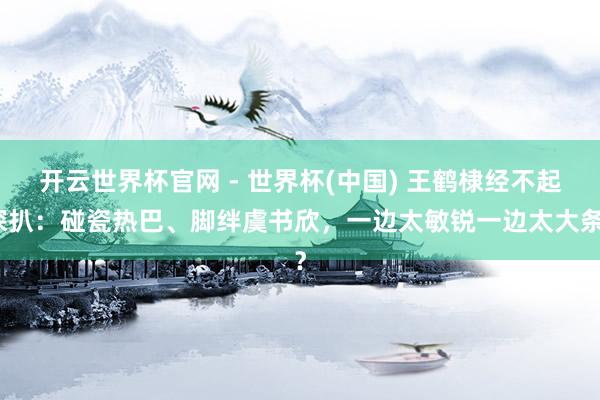 开云世界杯官网 - 世界杯(中国) 王鹤棣经不起深扒：碰瓷热巴、脚绊虞书欣，一边太敏锐一边太大条？