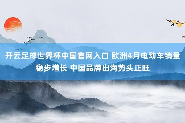 开云足球世界杯中国官网入口 欧洲4月电动车销量稳步增长 中国品牌出海势头正旺