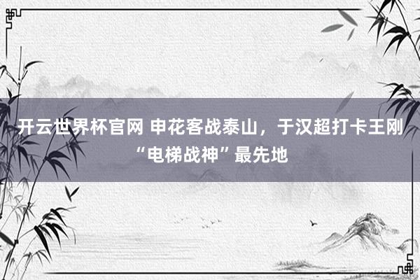 开云世界杯官网 申花客战泰山，于汉超打卡王刚“电梯战神”最先地