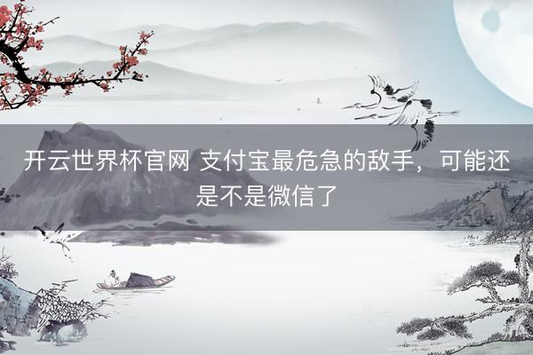 开云世界杯官网 支付宝最危急的敌手，可能还是不是微信了