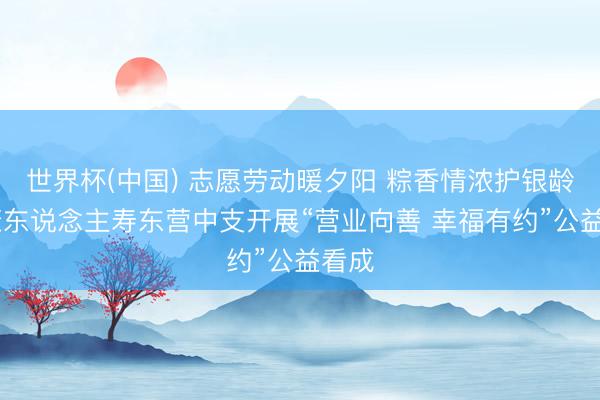 世界杯(中国) 志愿劳动暖夕阳 粽香情浓护银龄 泰康东说念主寿东营中支开展“营业向善 幸福有约”公益看成