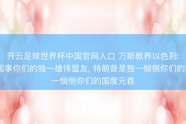 开云足球世界杯中国官网入口 万斯教养以色列: 好意思国事你们的独一雄伟盟友， 特朗普是独一悯恻你们的国度元首