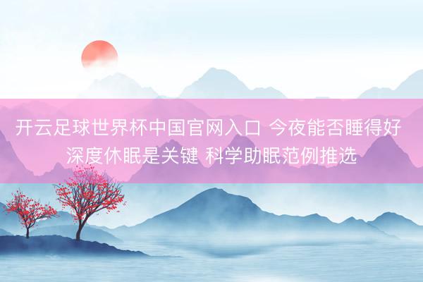 开云足球世界杯中国官网入口 今夜能否睡得好 深度休眠是关键 科学助眠范例推选